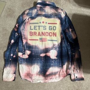 Bleached Let's Go Brandon Flannel